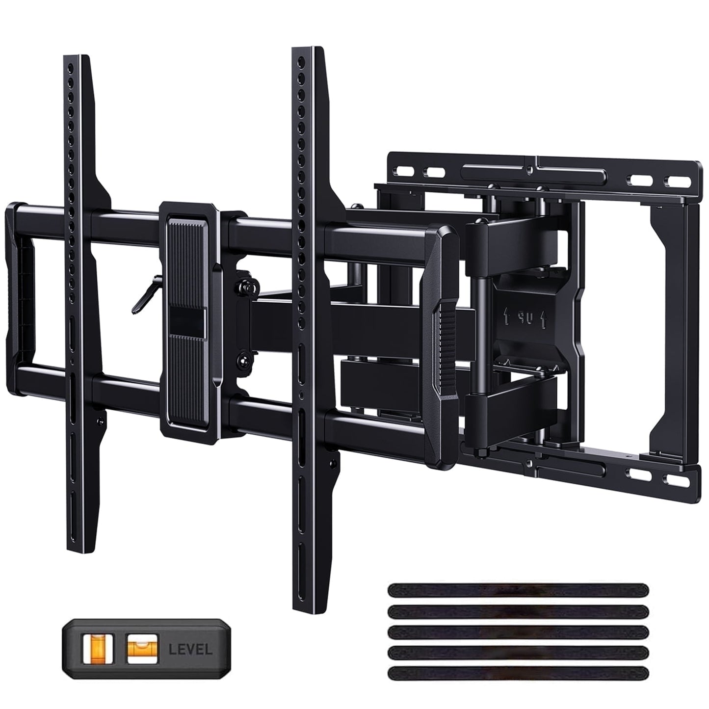 MountFTV Full Motion TV Wall Mount for 40 – 97 Inch TVs, Up to 132 lbs, Max 600 x 400mm, TV Stand with Tool-Free Tilt, Swivel, Extension, Fits 12"/16" Wood Studs