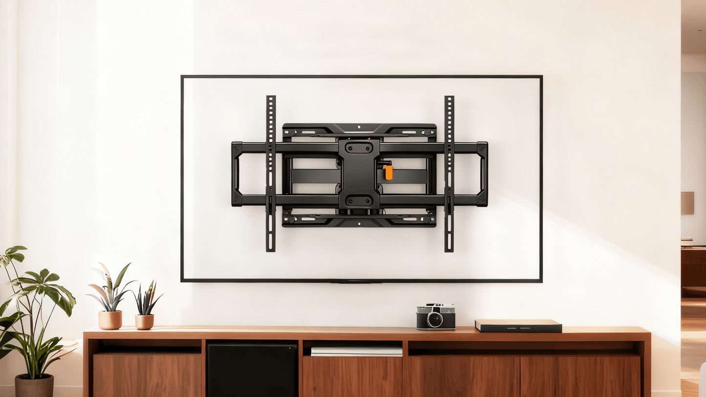 MountFTV Full Motion Long Arm TV Wall Mount Bracket for 42-90 Inch TV, Max 600x400mm and 150lbs Corner Articulating TV Wall Mount ,Support Swivel, Tilt, Level