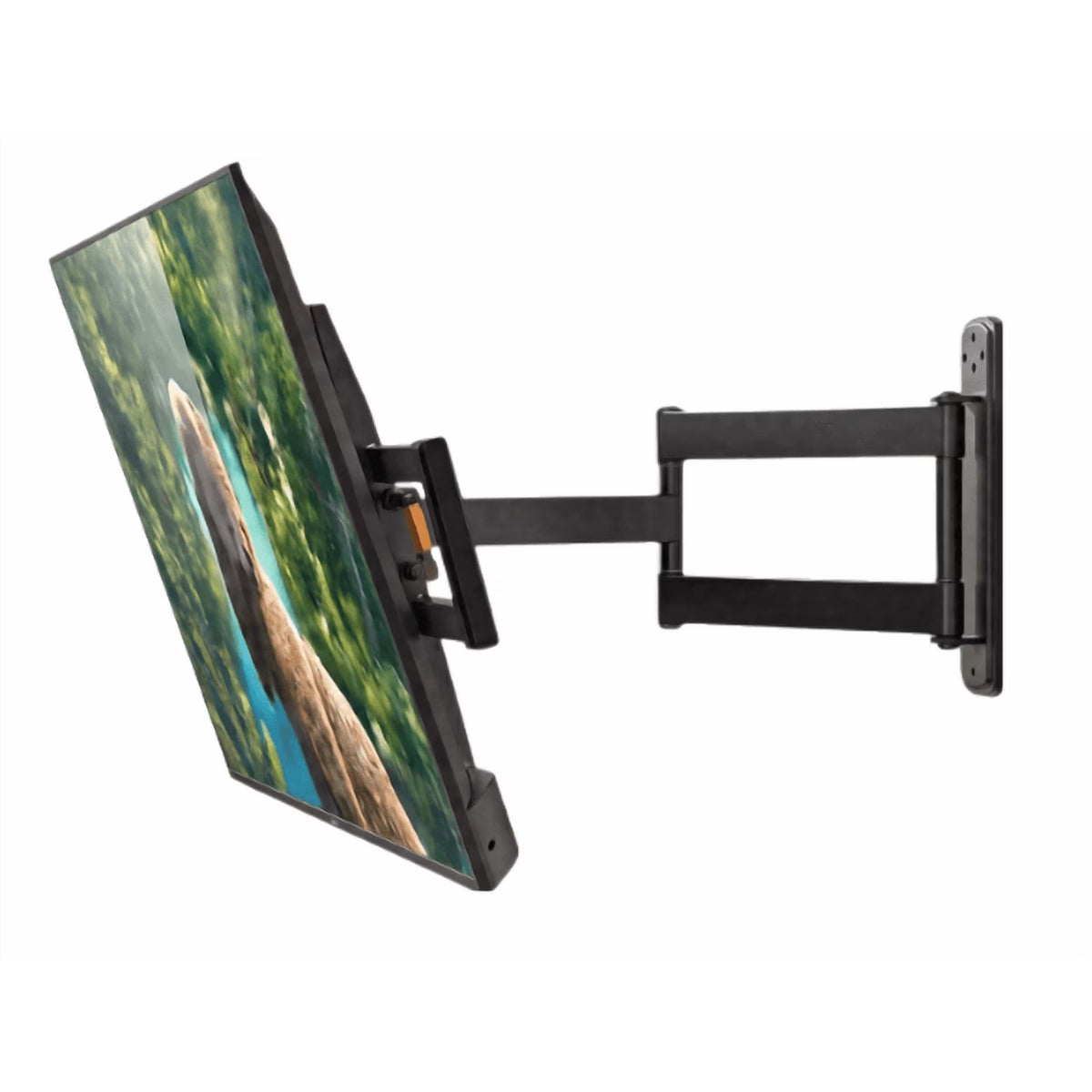 MountFTV Full Motion TV Mount for 26-60 inch TVs, Holds up to 77 lbs, Max 400x400mm, TV Wall Mount with Swivel, Tilt, Extension, Single Stud Wall Mount Bracket