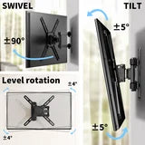 MountFTV Full Motion TV Wall Mount with 360°Rotation for Most 26–50 inch TVs, TV Monitor Wall Mount Bracket holds up to 55lbs, Max 400x400mm