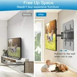 MountFTV TV Wall Mount for 37-85 inch TVs, Full Motion Dual Articulating Arms Extension Rotation Tilt LED LCD OLED 4K Flat Curved, Max 600x400mm, Holds up to 132 lbs
