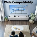 MountFTV Fixed TV Wall Mount for 37-82 inch TVs, TV Wall Bracket with Adjustable Pull Cords, Max 600 x 400mm, Hold up to 132 lbs