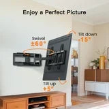 PERLESMITH Full Motion TV Mount Fits 50-90in with Swivel, Tilt, Articulating & Extend Max 800x400 mm, Holds up to 165 lbs