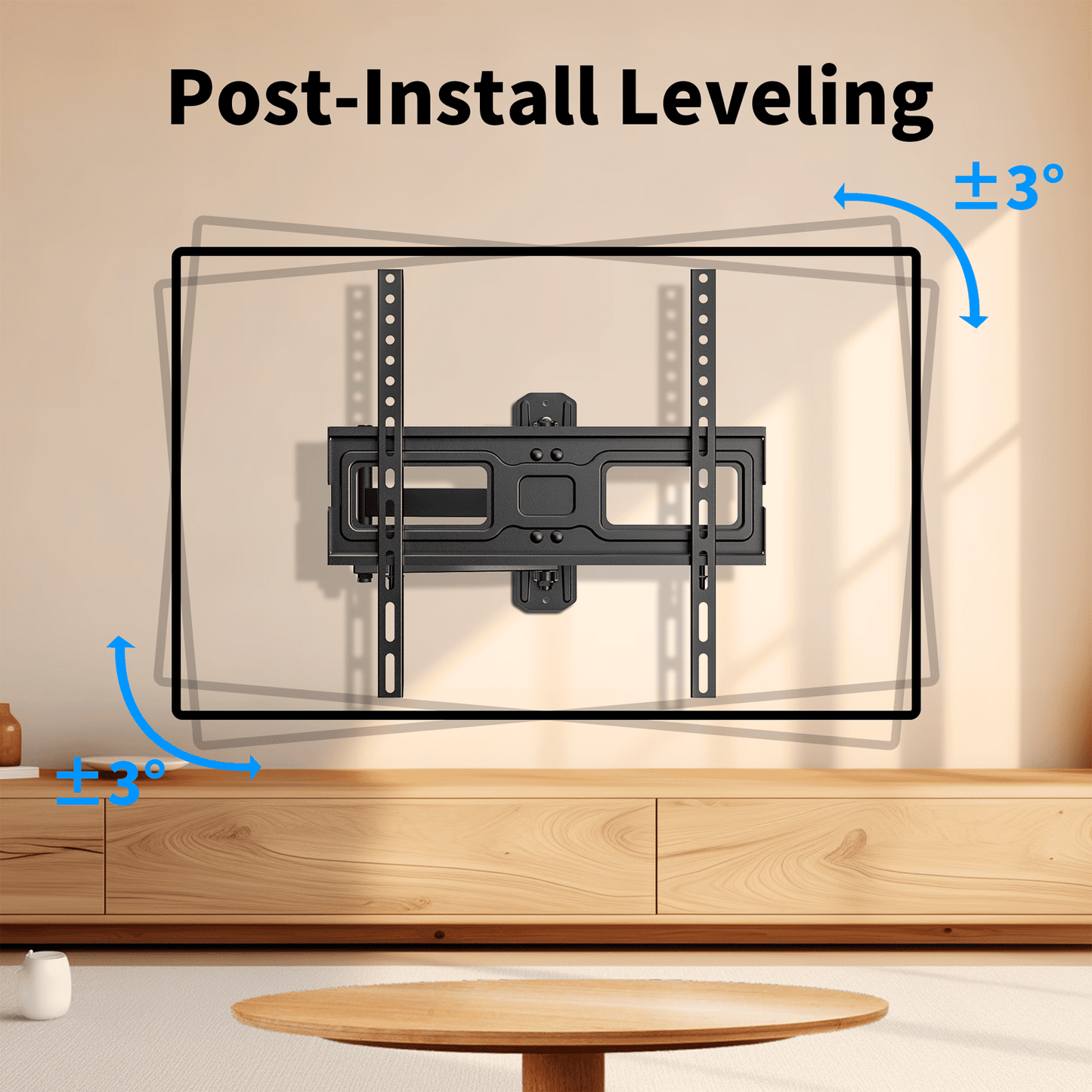 MountFTV Full Motion Long Arm TV Wall Mount for 26-65 inch TVs, Corner Articulating TV Mount Bracket with 19.17 inch Extension,Max 400x400mm, Holds up to 77 lbs