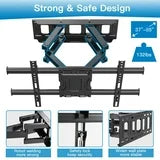 MountFTV TV Wall Mount for 37-85 inch TVs, Full Motion Dual Articulating Arms Extension Rotation Tilt LED LCD OLED 4K Flat Curved, Max 600x400mm, Holds up to 132 lbs
