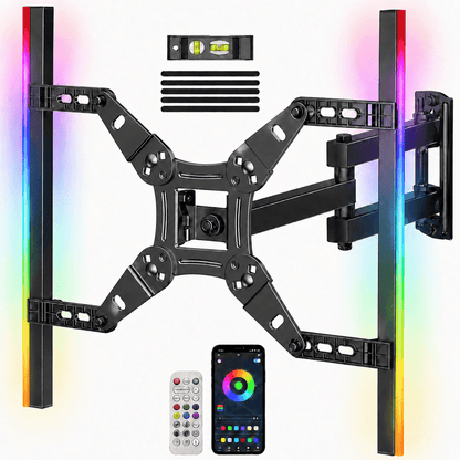 MountFTV Full Motion TV Wall Mount with LED Backlight for 13–43 Inch TVs