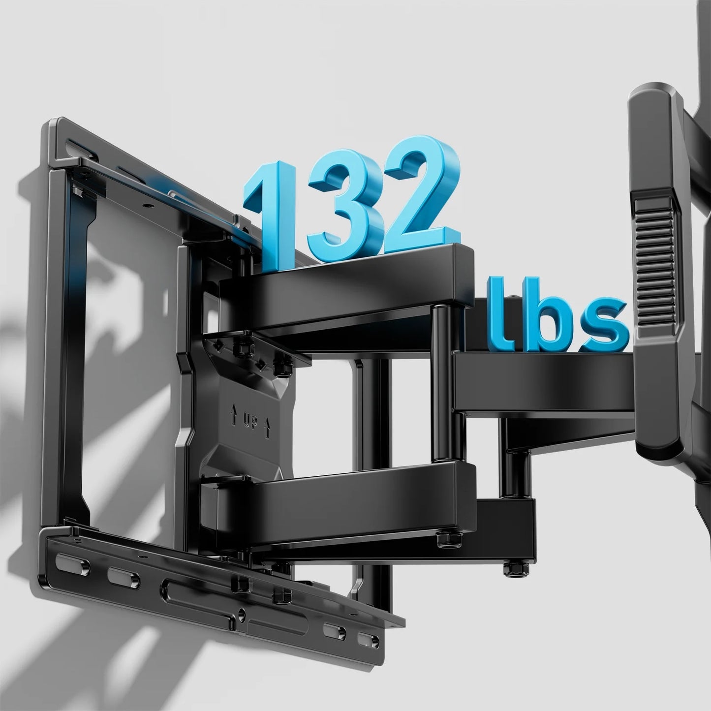 MountFTV Full Motion TV Wall Mount for 40 – 90 Inch Flat Curved TVs, Up to 132 lbs, 12"/16" Wood Studs, TV Stand with Tool-Free Tilt, Swivel, Extension,600 x 400mm