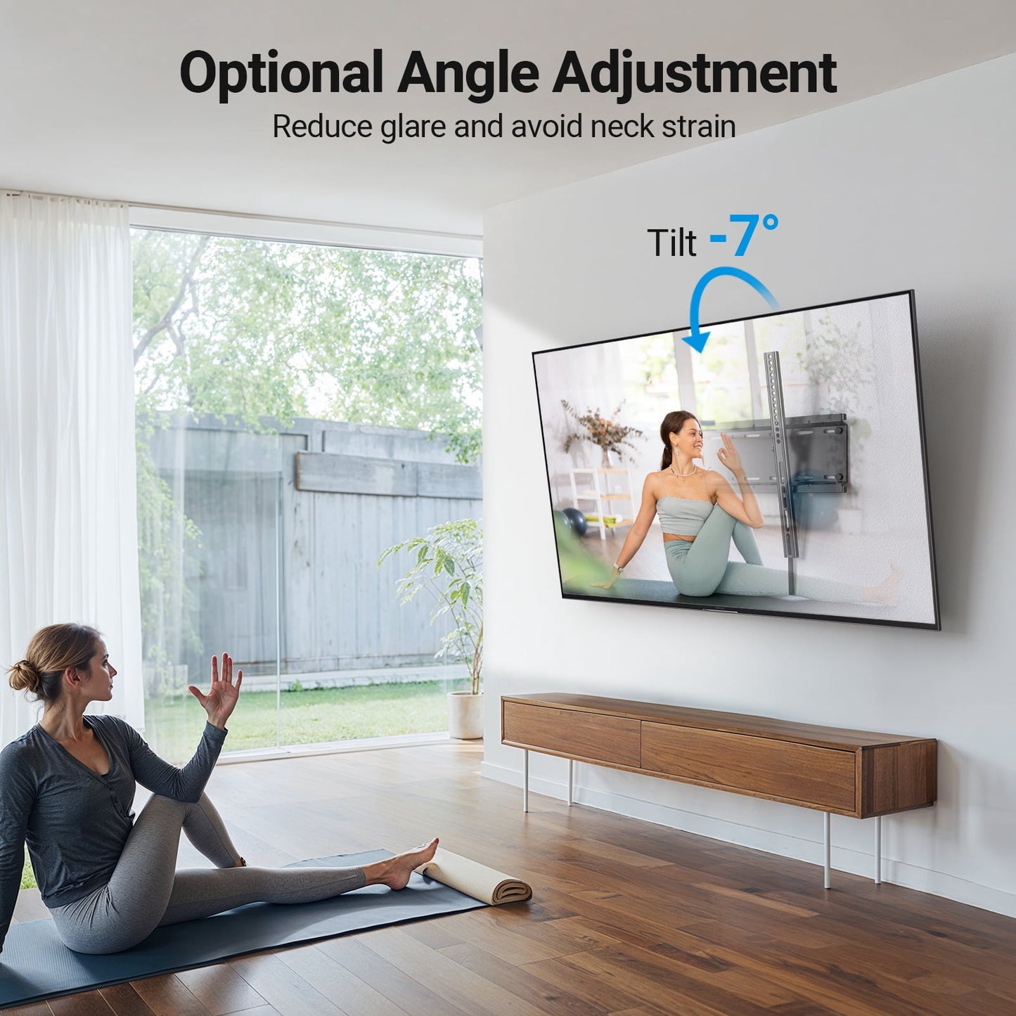 MountFTV Tilting TV Wall Mount Bracket Low Profile for 23-70 inch Screen TVs with 400x400mm, Holds up to 115lbs
