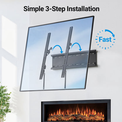 MountFTV Tilting TV Wall Mount Bracket Low Profile for 23-70 inch Screen TVs with 400x400mm, Holds up to 115lbs