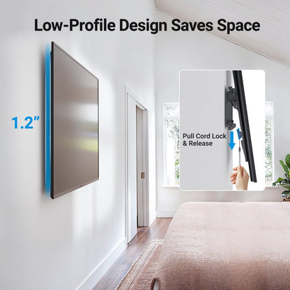 MountFTV Tilting TV Wall Mount Bracket Low Profile for 23-70 inch Screen TVs with 400x400mm, Holds up to 115lbs