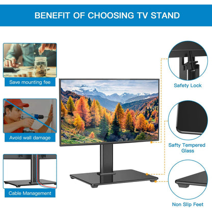 Universal TV Stand Tabletop TV Mount Stand for 32 to 60 inch Flat Screen TVs Height Adjustable with Base, Holds up to 88lbs, Max 400x400mm