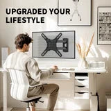 MountFTV Full Motion TV Wall Mount Bracket 360°Rotation for 13-42 inch Flat Curved Screen Universal TVs & Monitors, Max 200x200mm, Holds up to 44 lbs