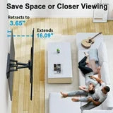 MountFTV Full Motion TV Wall Mount Bracket for 37-85 inch Flat Curved TVs, Max 600x400mm, Holds up to 110 lbs