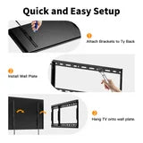 MountFTV Low Profile Tilting TV Wall Mount Bracket for Most 37-82 Inch TVs, Ultra-Slim Large Tilting TV Mount Holds up to 132lbs, Max 600x400mm