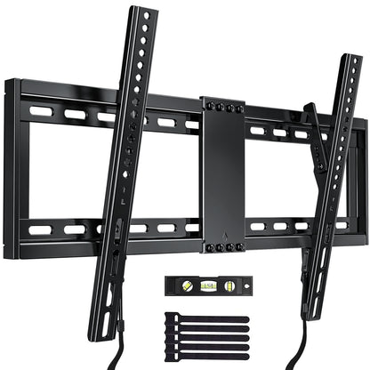 MountFTV Large Tilting TV Wall Mount for 37-95 inch TVs, 1.2"Low Profile TV Mount up to 132lbs,Max 600x400mm, Fit 24" Wood Stud