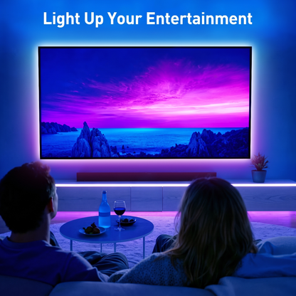 MountFTV Full Motion TV Wall Mount for 32-65" TVs, 88 lbs, RGB Music Sync LED Light, 16.4" Extension, Swivel & Tilt, Leveling, VESA 100x100-400x400mm, Fits 12"/16" Studs