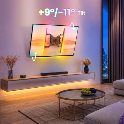 MountFTV LED Light Full Motion TV Wall Mount Bracket for 13-43 Inch TV with Music Sync , Holds up to 44lbs Corner TV Mount Max 200x200mm and