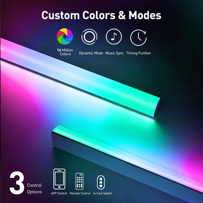 MountFTV Full Motion TV Wall Mount for 32-65" TVs, 88 lbs, RGB Music Sync LED Light, 16.4" Extension, Swivel & Tilt, Leveling, VESA 100x100-400x400mm, Fits 12"/16" Studs