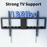 MountFTV Fixed TV Wall Mount for 37-82 inch TVs, TV Wall Bracket with Adjustable Pull Cords, Max 600 x 400mm, Hold up to 132 lbs