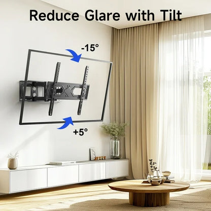 Full Motion Articulating TV Wall Mount Swivel Tilting Bracket Fit for 26-70 In Flat & Curved TVs