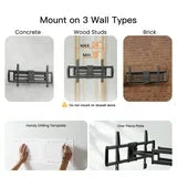 PERLESMITH Full Motion TV Mount Fits 50-90in with Swivel, Tilt, Articulating & Extend Max 800x400 mm, Holds up to 165 lbs