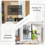 MountFTV TV Wall Mount for 37-85 inch TVs, Full Motion Dual Articulating Arms Extension Rotation Tilt LED LCD OLED 4K Flat Curved, Max 600x400mm, Holds up to 132 lbs