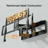 PERLESMITH Full Motion TV Mount Fits 50-90in with Swivel, Tilt, Articulating & Extend Max 800x400 mm, Holds up to 165 lbs
