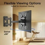 MountFTV Full Motion TV Wall Mount 360°Rotation Bracket for 13-42 Inch TVs and Monitors, Swivel Tilt Extension with Articulating Arms, Supports Up to 44 lbs, Max 200x200mm