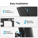 MountFTV Full Motion TV Wall Mount Bracket for 42-85 inch TVs up to 132 lbs, Swivel Articulating TV Mount, Max 600x400mm, Fits 12" 16" Wood Studs