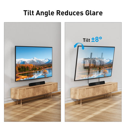 MountFTV Tilting TV Wall Mount Bracket for 37-82 inch Flat Screen TVs, Universal Low Profile Flat Wall Mount, Max 600x400mm,Holds up to 132 lbs,16", 18", 24" Wood Studs