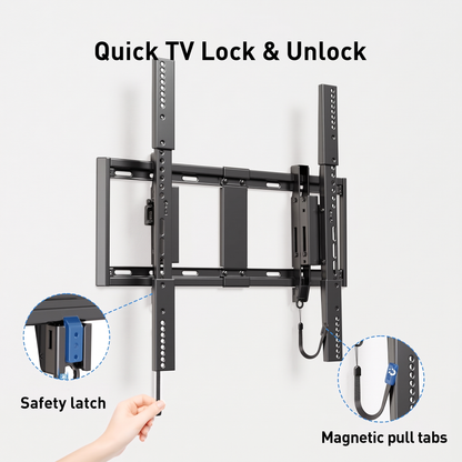 MountFTV Extend Tilt & Swivel, TV Wall Mount for 42-100″ TVs, Holds up to 160lbs, Max 600x600 mm, Extension Leveling,  Fits 16"/24" on Center Stud Widths