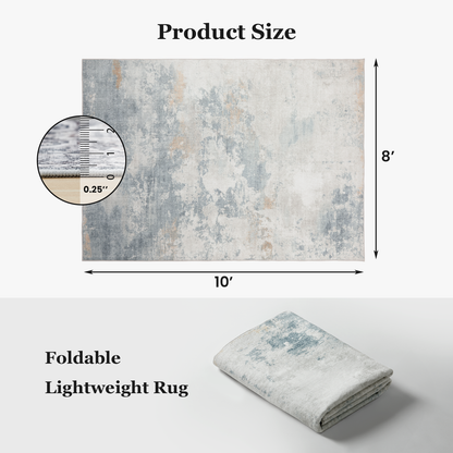 8'x10' Boho Area Rugs for Living Room, Machine Washable Area Rug with Non-Slip Backing, Stain Resistant Non-Shed Carpet for Bedroom, Dining Room, Dorm, Office