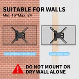 MountFTV Full Motion TV Wall Mount with 360°Rotation for Most 26–50 inch TVs, TV Monitor Wall Mount Bracket holds up to 55lbs, Max 400x400mm