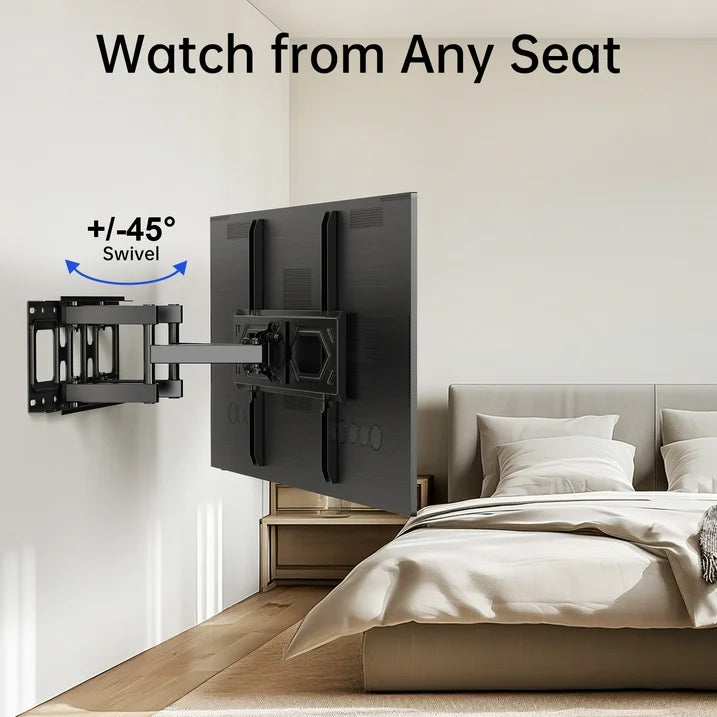 Full Motion Articulating TV Wall Mount Swivel Tilting Bracket Fit for 26-70 In Flat & Curved TVs