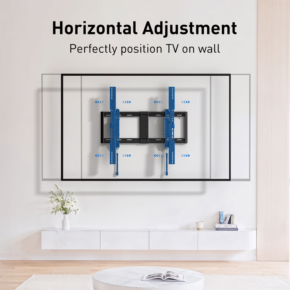 MountFTV Extend Tilt & Swivel, TV Wall Mount for 42-100″ TVs, Holds up to 160lbs, Max 600x600 mm, Extension Leveling,  Fits 16"/24" on Center Stud Widths