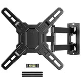 MountFTV Full Motion TV Wall Mount Bracket 360°Rotation for 13-42 inch Flat Curved Screen Universal TVs & Monitors, Max 200x200mm, Holds up to 44 lbs