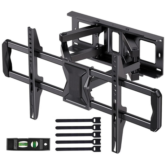 MountFTV Full Motion TV Wall Mount for 37-82" TVs with Swivel Tilt Extension, Max 600x400mm, Holds up to 110lbs, Fits 16" Wood Studs