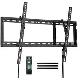MountFTV Low Profile Tilting TV Wall Mount Bracket for Most 37-82 Inch TVs, Ultra-Slim Large Tilting TV Mount Holds up to 132lbs, Max 600x400mm