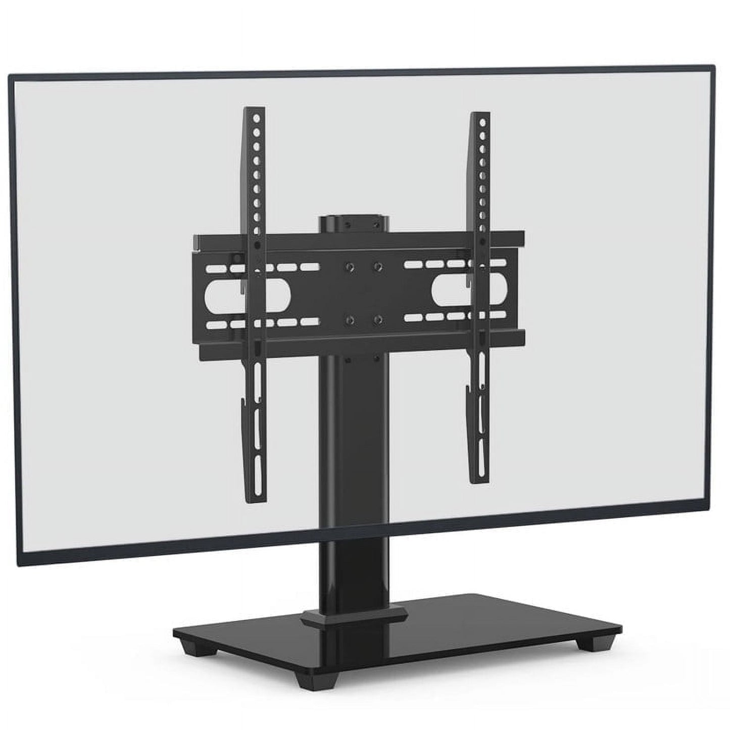 MountFTV Universal Swivel TV Stand for 32–55 inch TVs, Height Adjustable Table Top TV Stand Mount with Tilt, Tempered Glass Base, Holds up to 90 lbs, Max 400x400mm