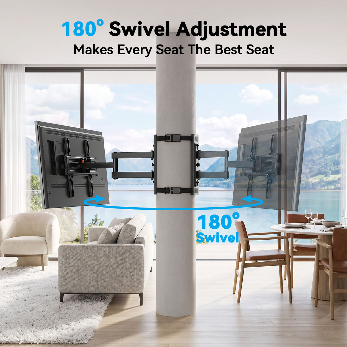 MountFTV Pillar TV Mount for 26-74" TVs