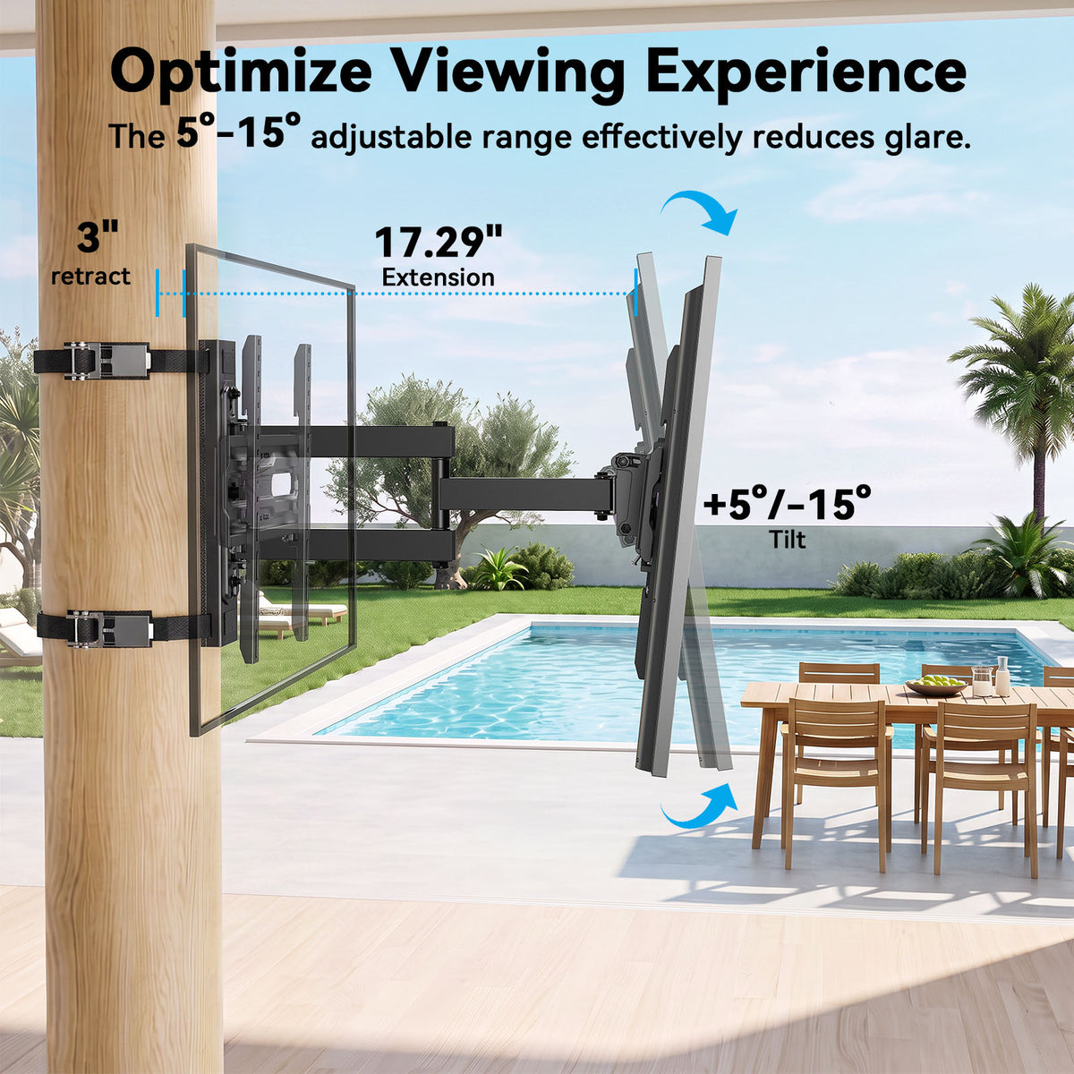 MountFTV Pillar TV Mount for 26-74" TVs