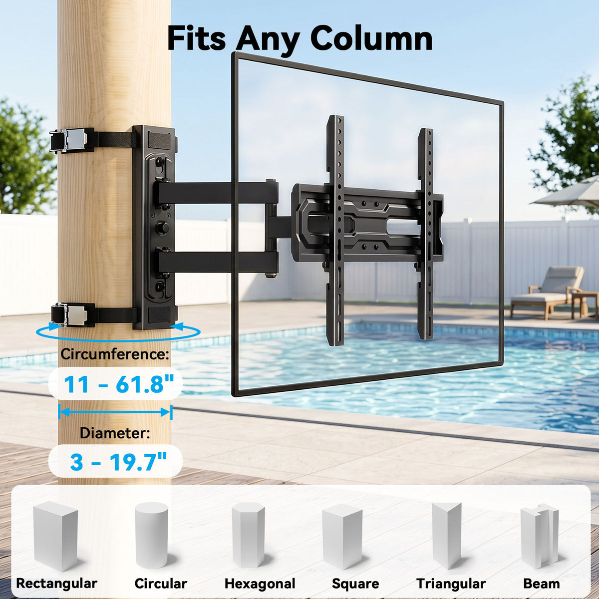 MountFTV Pillar TV Mount for 26-74" TVs