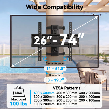 MountFTV Pillar TV Mount for 26-74" TVs