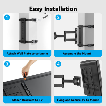 MountFTV Pillar TV Mount for 26-74" TVs