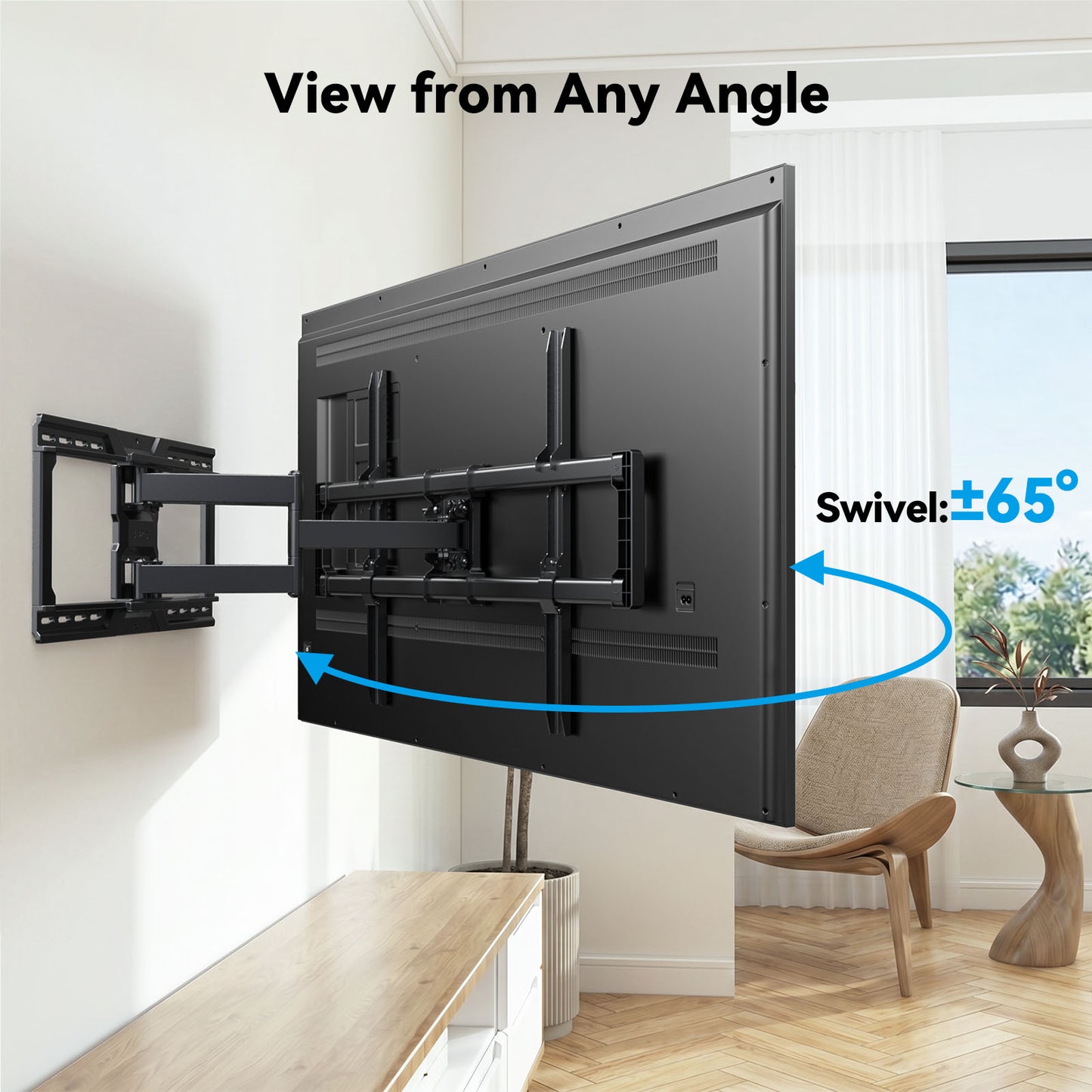 MountFTV Full Motion TV Wall Mount for 50"-120" TVs, with 6 arms,Max 900x600mm,holds up to 180lbs