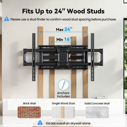 MountFTV Full Motion TV Wall Mount for 50"-120" TVs, with 6 arms,Max 900x600mm,holds up to 180lbs