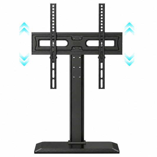 MountFTV Universal Tabletop TV Stand for 43-65 Inch TVs, Swivel Height Adjustable with Base, Max VESA 400x400mm, Holds up to 88lbs