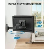 MountFTV Full Motion TV Wall Mount Brackets for 13-32 Inch TVs, 360° Rotation TV Mount Great for RV's and Campers Max 100x100mm, Hold up to 33 LBS