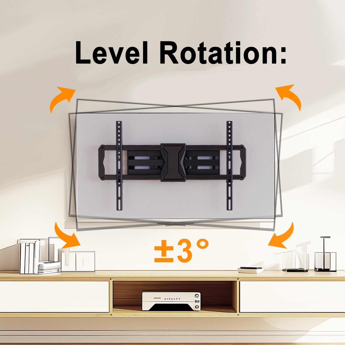MountFTV Full Motion TV Wall Mount for 37-82" TVs with Swivel Tilt Extension, Max 600x400mm, Holds up to 110lbs, Fits 16" Wood Studs