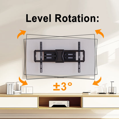 MountFTV Full Motion TV Wall Mount for 37-82" TVs with Swivel Tilt Extension, Max 600x400mm, Holds up to 110lbs, Fits 16" Wood Studs